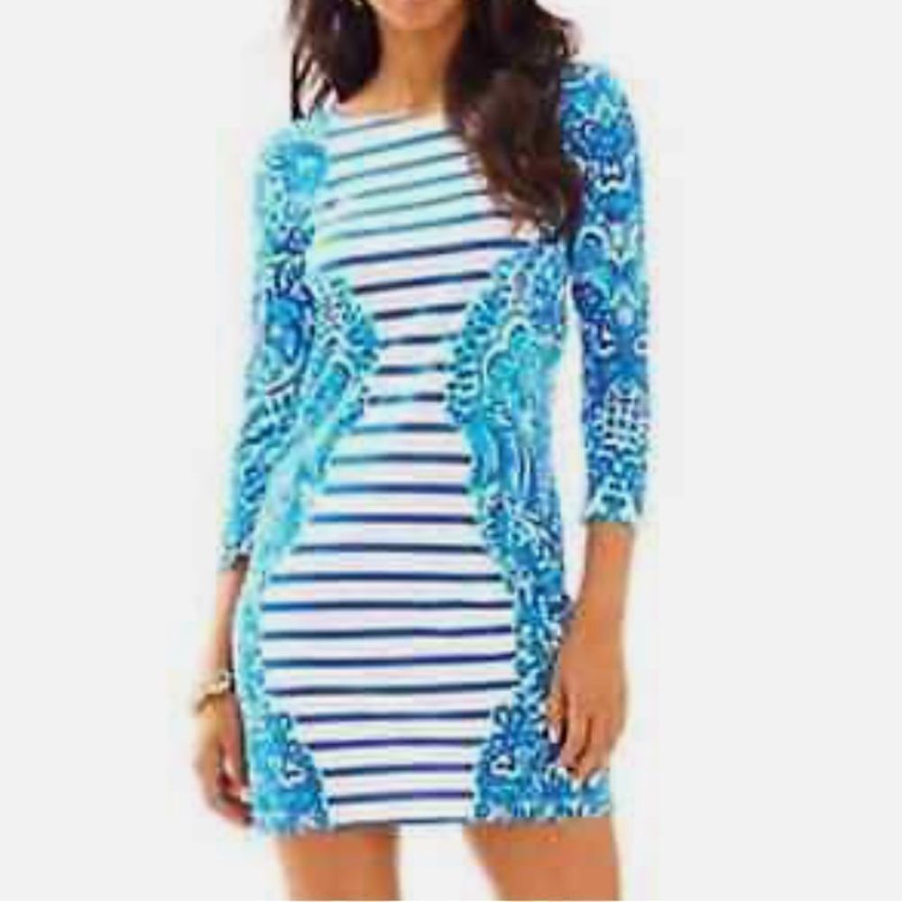Lilly Pulitzer Nola Brilliant Moon Dress Blue Size Small